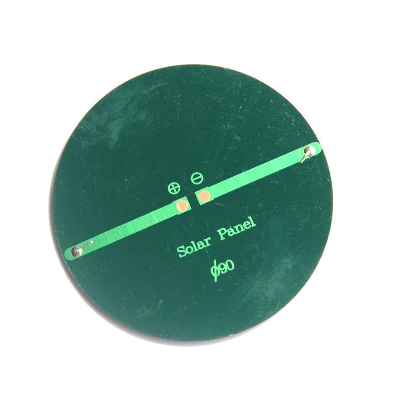0.6W 0.6W round mini solar panel — rear polarity pads