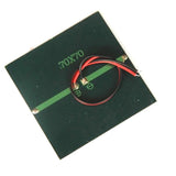0.7W mini solar panel — rear wires and solder pads