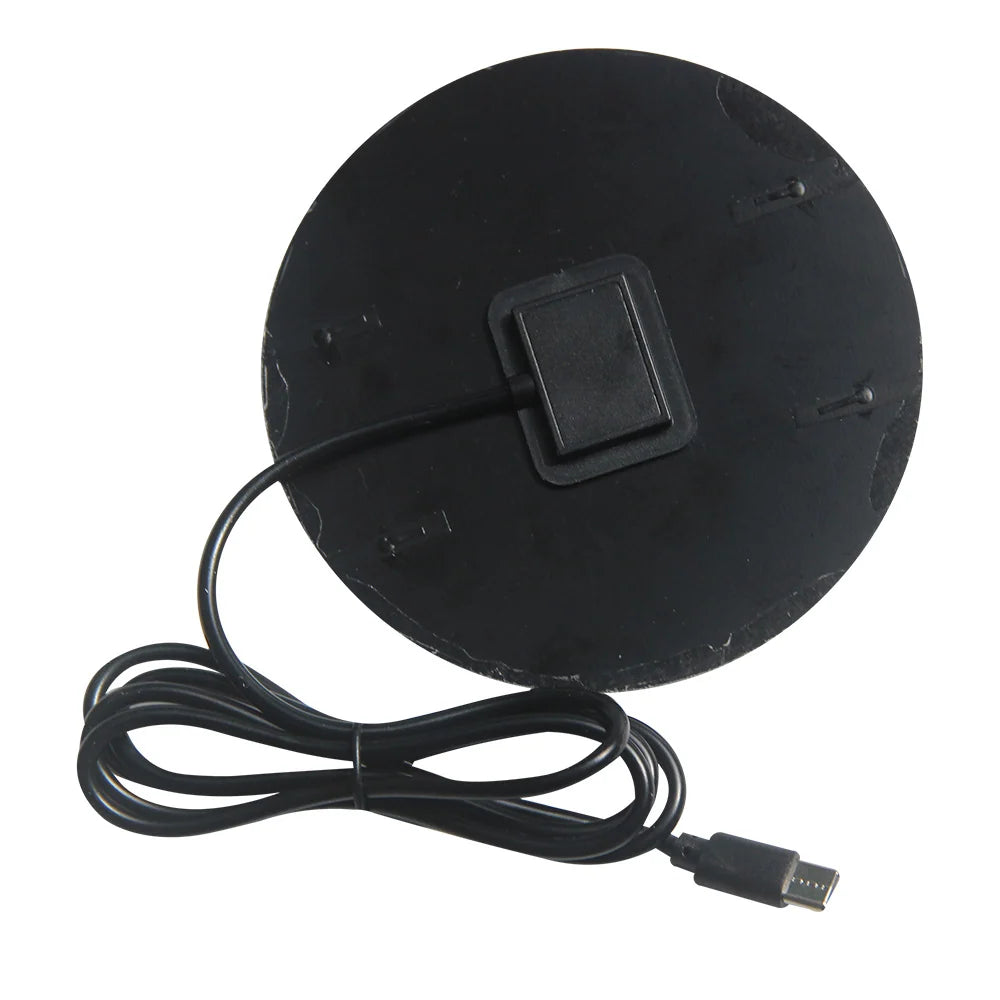 1.2W 1.2W round USB-C solar panel — round panel rear and cable