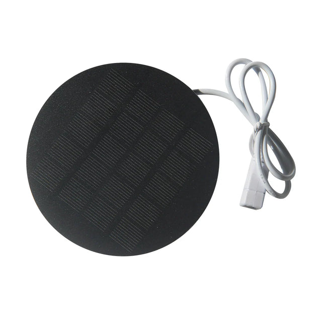 1.2W solar panel — round panel and USB lead