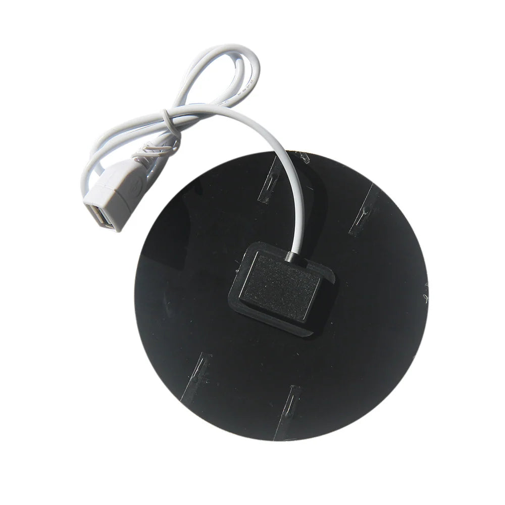 1.2W solar panel — round panel rear and junction box
