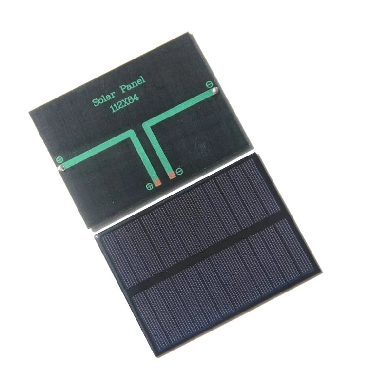 1.2W mini solar panel — front and rear panel views