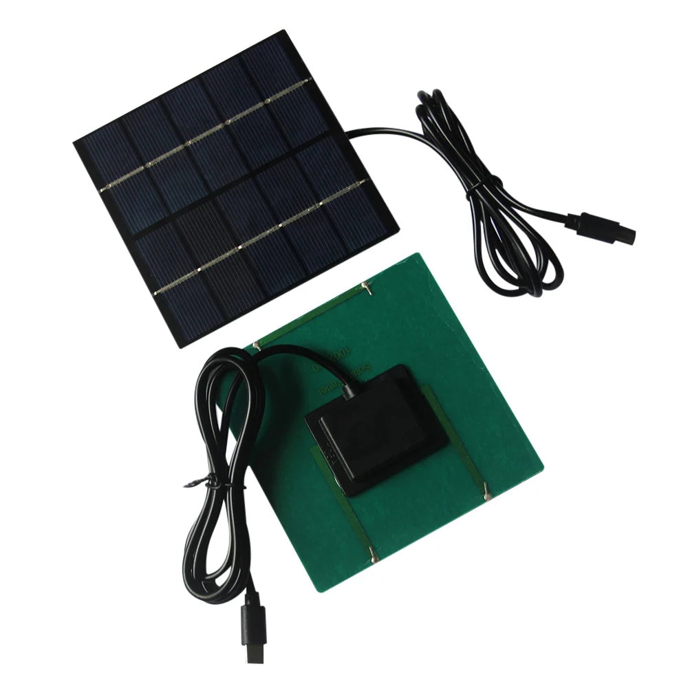 1.5W 1.5W USB-C solar panel — two views of square USB-C panel