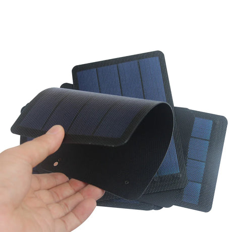 1.5W flexible solar panel — flexible panel curved in hand