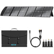 Unfolded 100W six-section solar panel with black carrying format