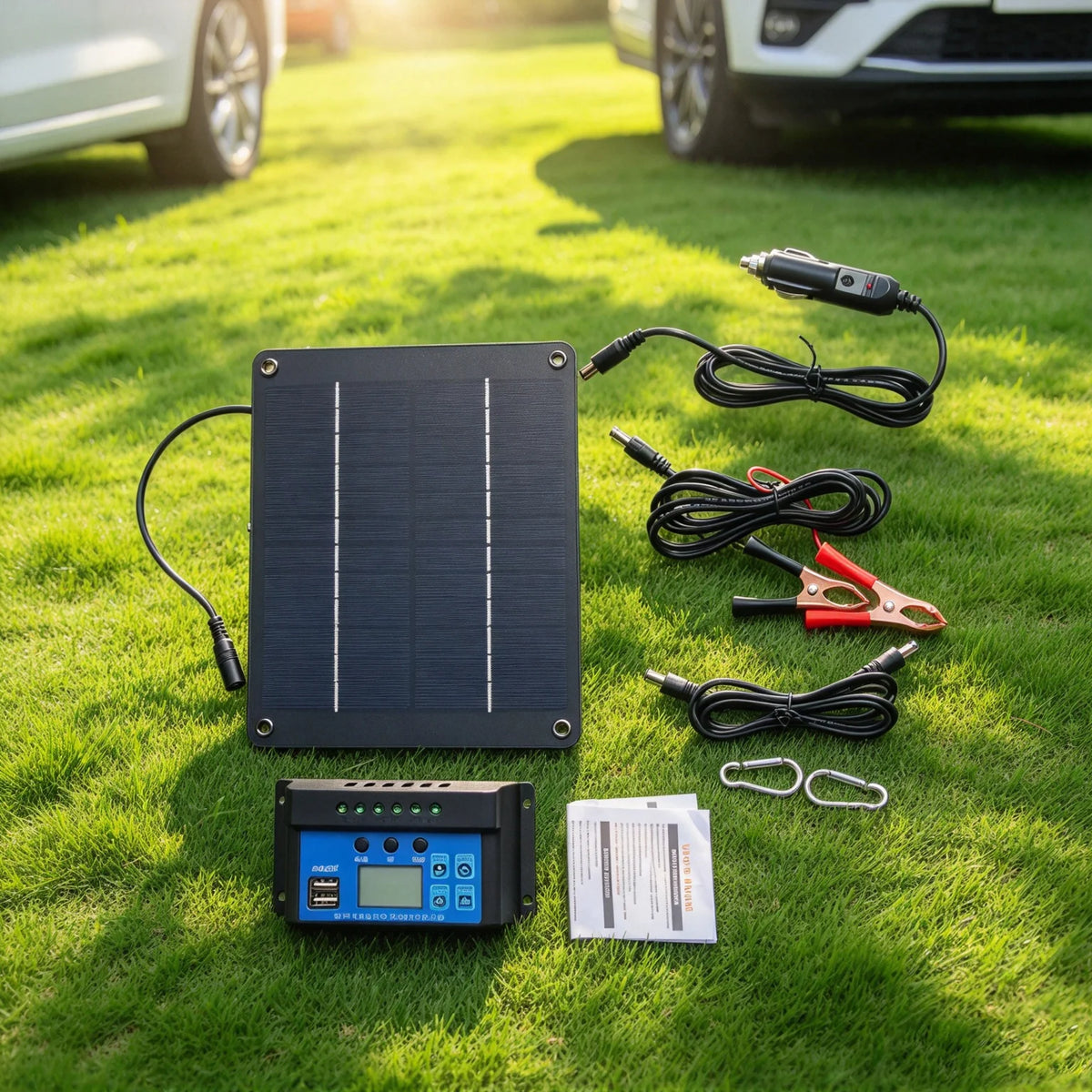 10W solar panel — controller bundle outdoors