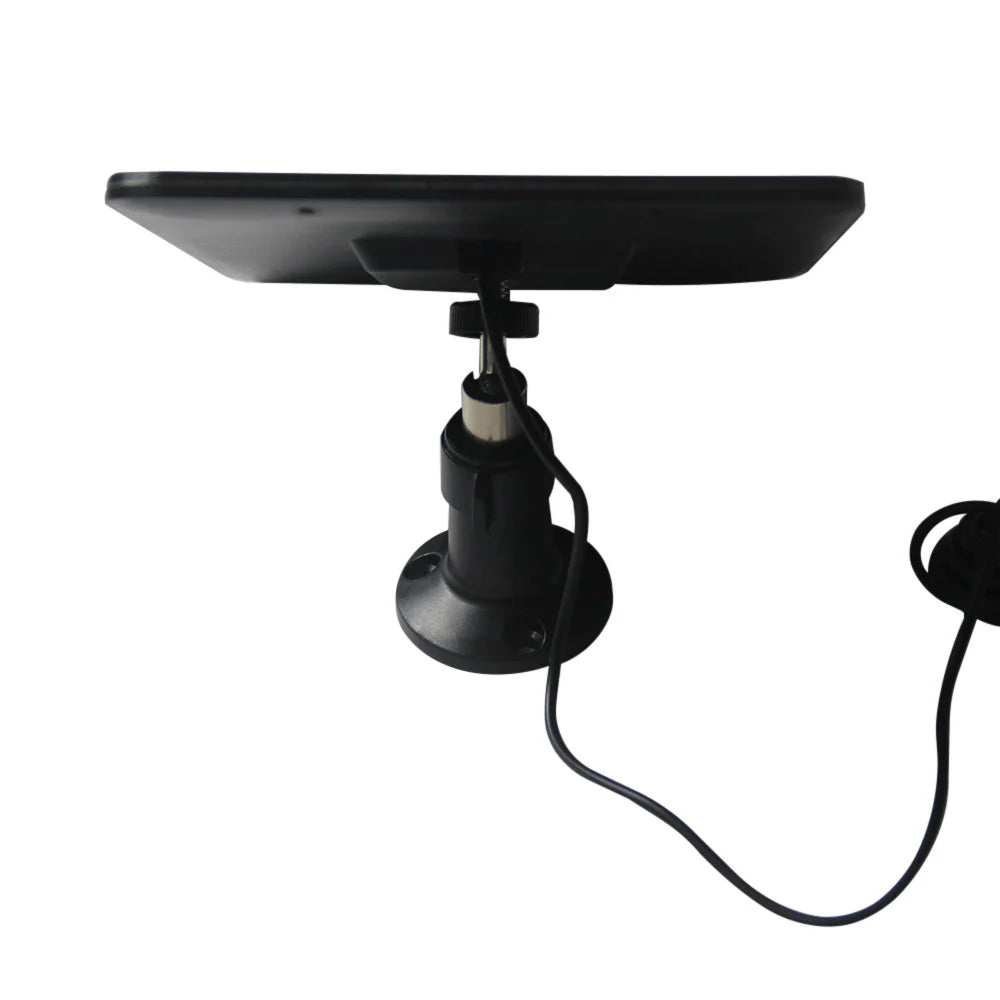 10W camera solar panel — adjustable mount side view