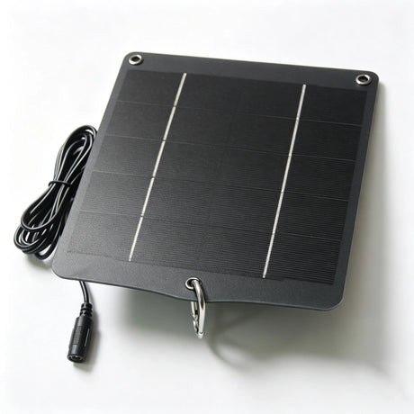 10W solar panel — solar panel with DC lead and carabiner