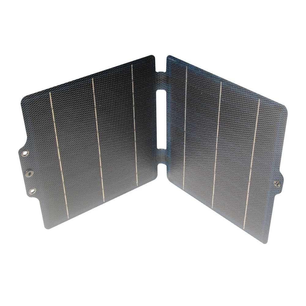 10W foldable solar charger — charger partly folded