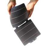 10W foldable solar charger — flexible panel held in hands