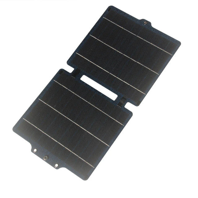 10W foldable solar charger — two-section folding charger face
