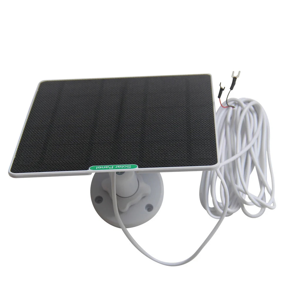 White-housed solar panel with long white fork-connector cable