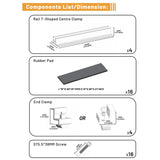 Solar Panel Mount Bracket Kit, 11.81″ Trapezoidal Rails, Roof/RV/Flat-Surface