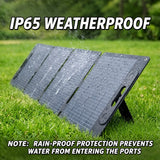 120W foldable solar panel in rain with connector protection caution