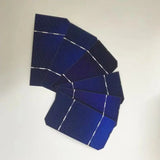 Fanned set of 125mm monocrystalline solar cells with clipped corners