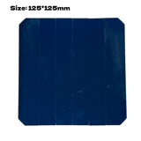 125 mm full cell, single blue square with chamfered corners.
