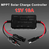 12V 10A MPPT solar charge controller with attached connector leads