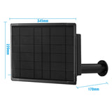 12W solar panel kit size diagram showing panel and bracket dimensions