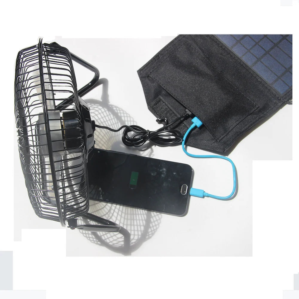 14W foldable solar charger — dual-device demonstration