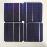 Front and rear views of a square solar cell