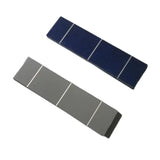 Front and back views of a 156mm x 39mm polycrystalline solar cell