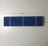 156mm x 39mm dimensions marked on a polycrystalline solar cell