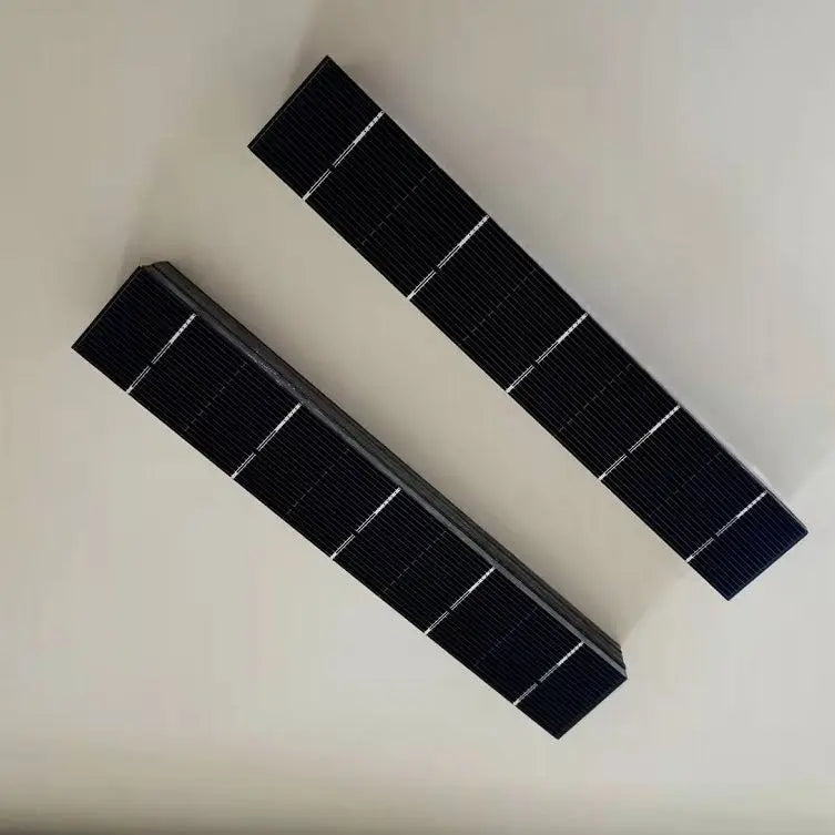 Two stacks of 157mm x 26mm monocrystalline solar cells