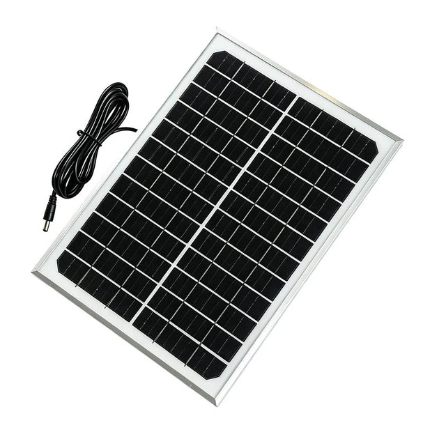 15W solar panel — framed panel and DC cable