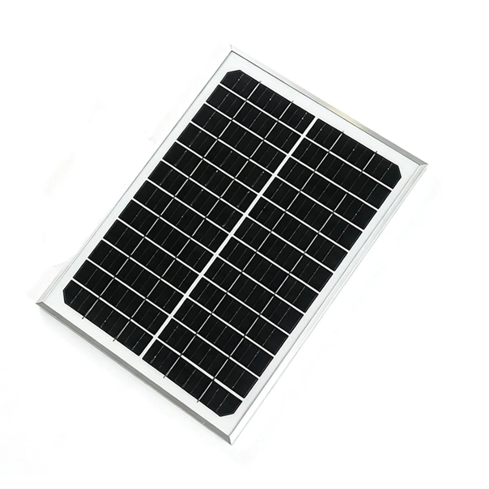15W solar panel — angled framed panel face