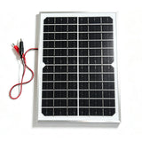 15W solar panel — framed panel and battery clips