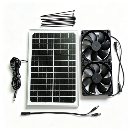 15W panel 15W solar fan kit — 15W twin-fan kit and fixings