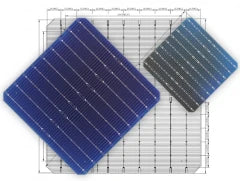 166mm full-cell and half-cell size comparison