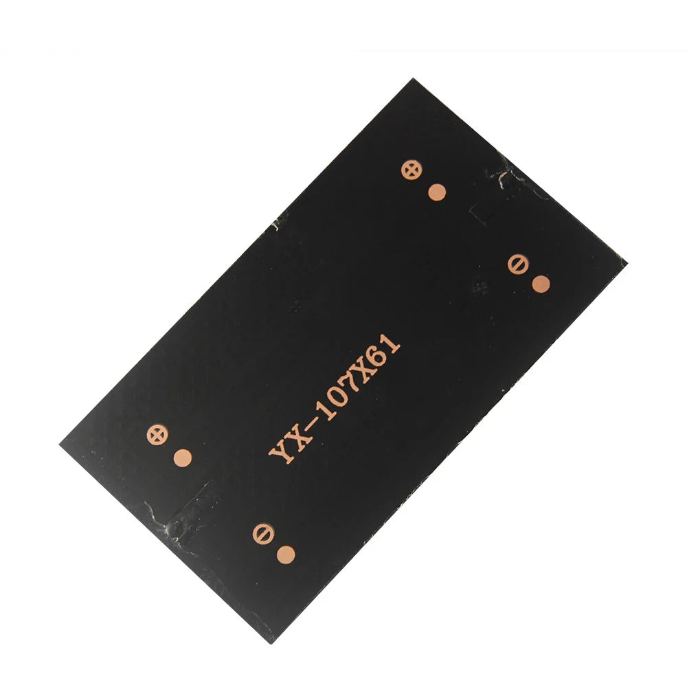 1W mini solar panel — rear polarity solder pads