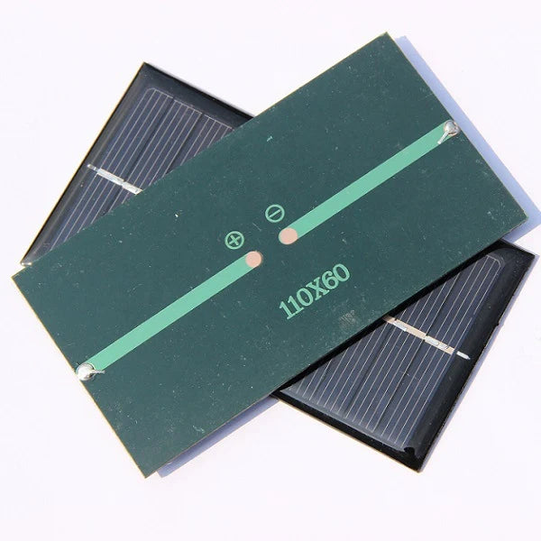 1W 1W mini solar panel — rear solder-pad polarity