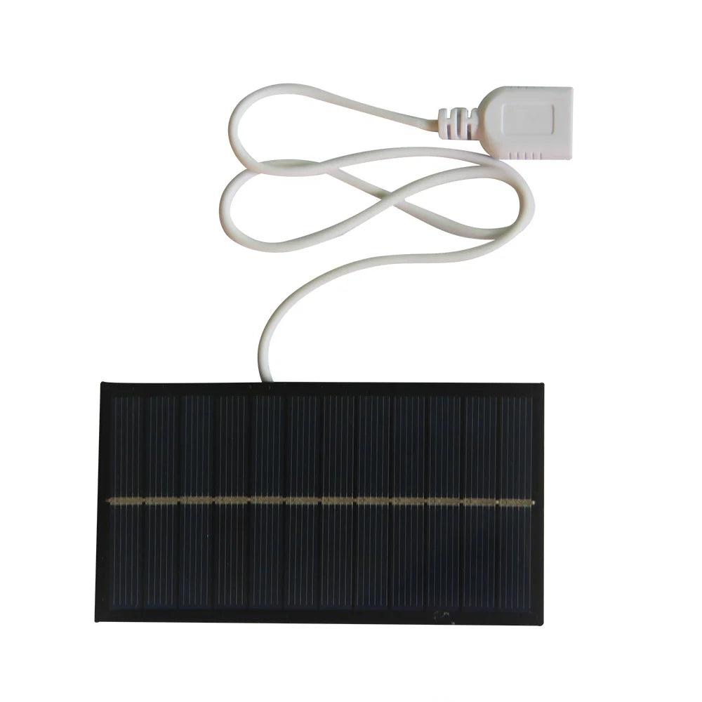 1W 1W USB solar panel — small panel and white USB lead