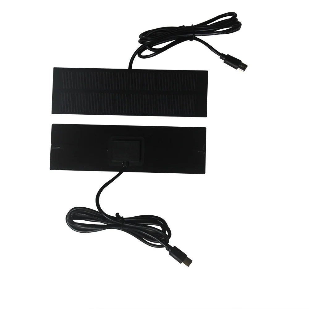 1W 1W slim USB-C solar panel — panel front and rear with USB-C leads