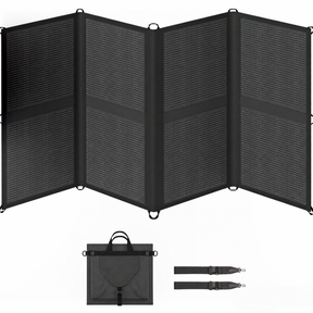 200W eight-section solar blanket with folded pouch and carrying straps