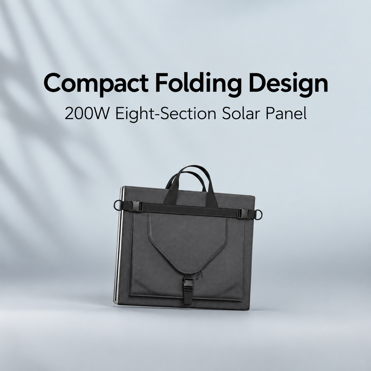 Compact folded pouch of the 200W eight-section solar blanket