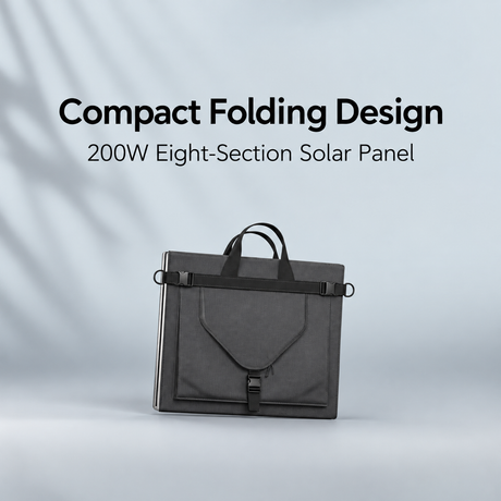 Compact folded pouch of the 200W eight-section solar blanket
