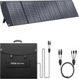 Unfolded 200W six-section solar panel with folded carrying format and cable