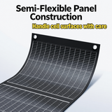 Semi-flexible cell surface and edge eyelets of the folding solar panel