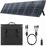 200W six-section foldable solar panel with carrying pouch and output leads
