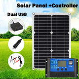 20W solar panel — optional controller kit collage