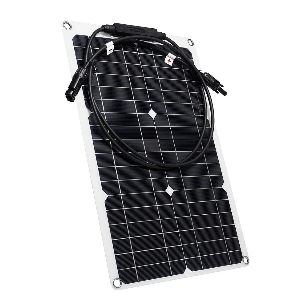 20W flexible solar panel — upright panel with MC4 leads