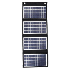 20W foldable solar charger — four-section panel opened