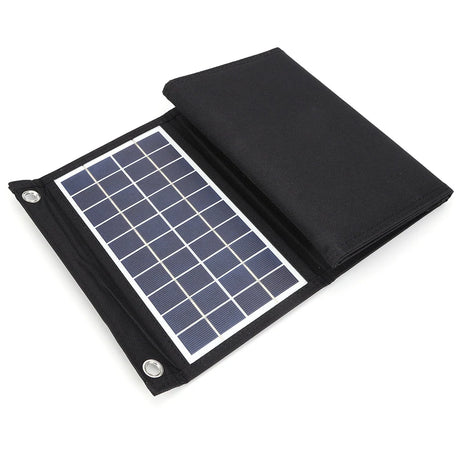 20W foldable solar charger — partly folded panel