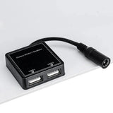 20W peak 20W solar battery charger — dual-USB converter and DC connector