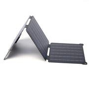 21W foldable solar charger — three-section charger partly folded