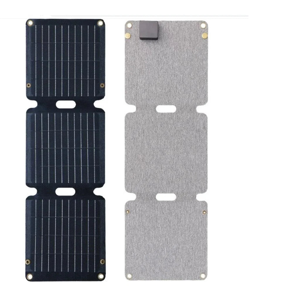 21W foldable solar charger — three-fold panel front and rear