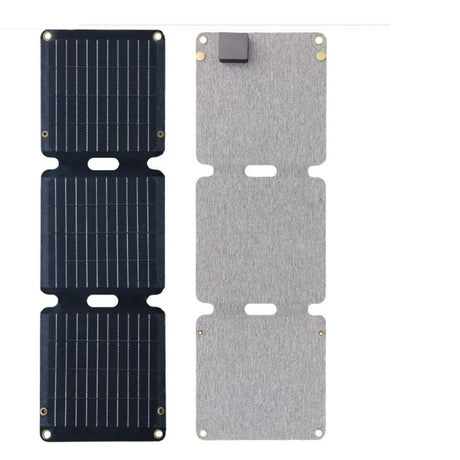 21W foldable solar charger — three-fold panel front and rear